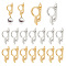 ARRICRAFT 20Pcs 2 Colors Brass Huggie Hoop Earring Findings, with Horizontal Loop, Hollow Magnifying Glass Shape, Platinum & Golden, 19x9x10.5mm, Hole: 1.6mm, Pin: 0.8mm, 10Pcs/color