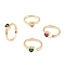 Brass Micro Pave Cubic Zirconia Cuff Rings, Open Solitaire Rings, Long-Lasting Plated, Real 18K Gold Plated, Heart, Mixed Color, 2mm, Inner Diameter: 17mm