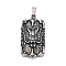 304 Stainless Steel Big Pendants, Rectangle Charm, Antique Silver, Dragon, 52x26x6mm, Hole: 9x4mm