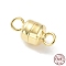 925 Sterling Silver Magnetic Clasps, Column, Real 18K Gold Plated, 10.5x5x5mm, Hole: 1.8mm