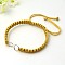 Nylon DIY Bracelet Making, with Brass Rings, Platinum, Light Khaki, 140~175x4~7.5mm