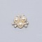 Alloy Cabochons, with Crystal Rhinestone & ABS Plastic Imitation Pearl, Flower, Silver, 20x21x10.5mm