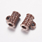 Alloy Tube Bails, Loop Bails, Cadmium Free & Lead Free, Column, Red Copper, 6.5x7x4mm, Hole: 1mm, Inner Diameter: 2mm