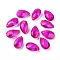 Faceted Glass Pendants, Teardrop, Magenta, 15x9.5x5.5mm, Hole: 1mm