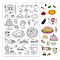 PVC Plastic Stamps, for DIY Scrapbooking, Photo Album Decorative, Cards Making, Stamp Sheets, Food Pattern, 16x11x0.3cm