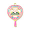 Alloy Enamel Pendants, Light Gold, Magic Fan with Comb Charm, Deep Pink, 38x25x1.5mm, Hole: 2mm