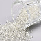 12/0 Glass Seed Beads, Silver Lined Round Hole, Round, White, 2mm, Hole: 1mm, about 6666pcs/100g