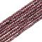 Natural Garnet Beads Strands, Faceted, Round, 3~3.5mm, Hole: 0.5mm, about 110~130pcs/strand, 15.9 inch