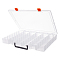 48 Grids Transparent Polypropylene(PP) Storage Box Organizer, for Cosmetics Jewelry Beads Pills Crafts, Rectangle, Clear, 35.7x27.8x4.25cm, Inner Diameter: 5.75x3.1cm