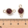 Natural Dyed Natural White Jade Faceted Round Links Connector Charms G-G175-01G-02-4