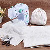 Flower Pattern Linen Cotton Fabric for Clothing Accessories DIY-WH0632-51-5