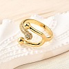 Brass Micro Pave Cubic Zirconia Cuff Rings LS-RJEW-D308-03G-D-3