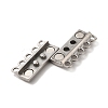 Non-Tarnish 304 Stainless Steel Multi-Strand Magnetic Slide Clasps STAS-P325-04P-2