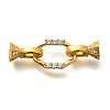 925 Sterling Silver Micro Pave Clear Cubic Zirconia Fold Over Clasps STER-B006-07G-1