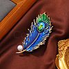 Ethnic Style Peacock Feather Enamel Pins PW-WG72421-02-1