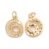 Rack Plating Eco-friendly Brass Micro Pave Clear Cubic Zirconia Charms KK-D072-01G-G-NR-1