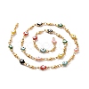 Enamel Hamsa Hand with Evil Eye Link Chains CHS-G023-02G-02-3