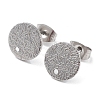 Non-Tarnish 201 Stainless Steel Flat Round Stud Earring Findings STAS-K259-18C-P-1