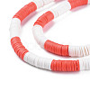 Fixed 2 Color Handmade Polymer Clay Bead Strands CLAY-S096-029M-3