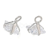 Brass Pave Cubic Zirconia Charms CU-CBABEB3-05P-02-1