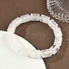 Column Natural Quartz Crystal Rock Crystal Beads Stretch Bracelets for Women Men BJEW-A148-01A-27-3