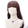 Acrylic Bear & Glass Seed Beaded Necklace for Women NJEW-JN03930-8