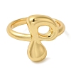 Initials Brass Open Cuff Ring for Women RJEW-N046-02P-G-2