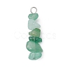 3Pcs Natural Rose Quartz & Green Aventurine & Lapis Lazuli Chip Beaded Constellation Pendants PALLOY-JF03043-12-3