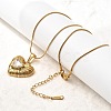 304 Stainless Steel with Clear Glass Heart Pendant Necklaces NJEW-G184-04G-1