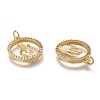 Brass Micro Pave Clear Cubic Zirconia Pendants X1-ZIRC-H107-08G-3