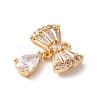 Brass Micro Pave Clear Cubic Zirconia Pendants KK-C062-103G-2