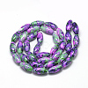 Baking Paint Glass Beads Strands DGLA-S115-22x10-S17-3