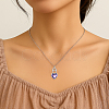 4Pcs 4 Colors Heart Brass Cubic Zirconia Pendant Necklaces for Women NJEW-HY0001-28-5