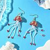 304 Stainless Steel Glass Seed Beads Jellyfish Dangle Earrings EJEW-MZ00553-3