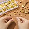 468Pcs 5 Style Brass Round Textured Spacer Beads KK-CJ0002-13-4