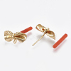 Brass Stud Earring Findings KK-S348-114-2