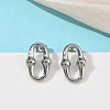 6 Pairs 304 Stainless Steel Stud Earrings EJEW-C180-01P-2