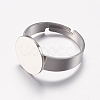 Tarnish Resistant Adjustable 304 Stainless Steel Finger Rings Components X-STAS-F149-20P-2