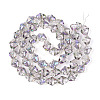 Electroplate Transparent Glass Beads Strands EGLA-N020-03I-2
