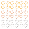 60Pcs 3 Colors 304 Stainless Steel Open Heart Charms STAS-DC0007-60-1