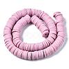 Flat Round Handmade Polymer Clay Beads CLAY-R067-12mm-26-5