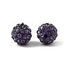 Half Drilled Polymer Clay Rhinestone Round Beads X-RB-H258-HD8mm-539-2