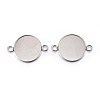 Tarnish Resistant 304 Stainless Steel Cabochon Connector Settings STAS-F191-15P-H-1