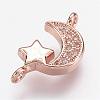 Brass Micro Pave Cubic Zirconia Links ZIRC-G098-71-2
