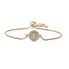 Brass Micro Pave Clear Cubic Zirconia & Natural Shell Link Bracelets WG7BE3F-03-2