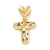Brass Micro Pave Colorful Cubic Zirconia Pendants KK-P281-01G-T-1