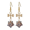 Glass Star Dangle Earrings EJEW-JE05548-01-1