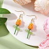 Stainless Steel Glass Flower Dangle Earrings EJEW-MZ00574-01-1