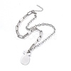 Non-Tarnish 304 Stainless Steel Paperclip Chains & Cable Chain Jewelry Sets SJEW-K153-54P-2