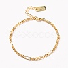 Brass Figaro Chain Bracelets BJEW-H537-01G-1